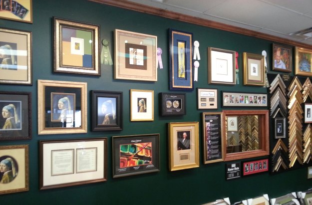 Award winning framing designs are complimented with industry comparison samples for glass, document two sided encapsulation framing and other creative options - Framed in Tatnuck, Worcester, MA.